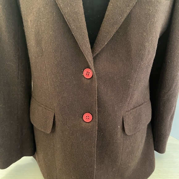 Town & Country 100% Pure Wool Brown Blazer Jacket Size 14. - Picture 4 of 11